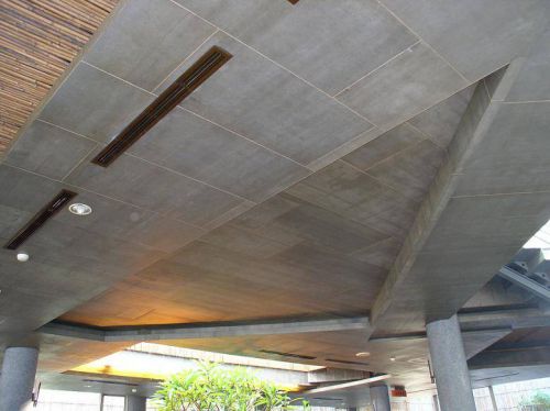 Cement board as public ceiling