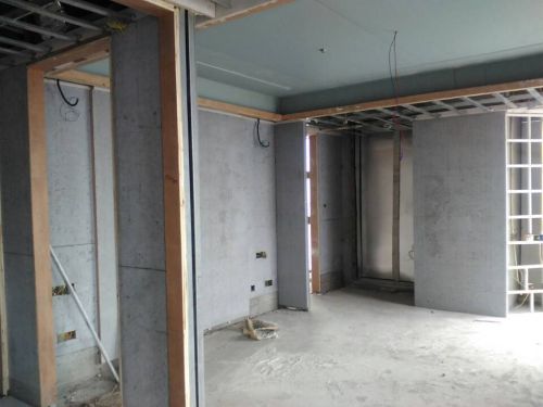 Cement board as partition wall