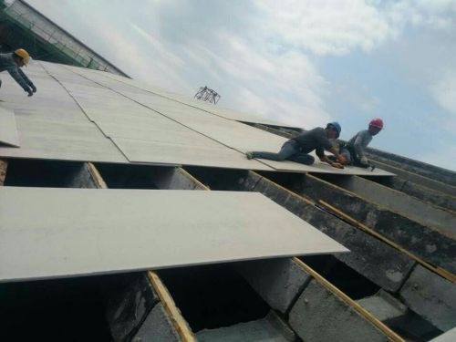 Cement board applied to roof